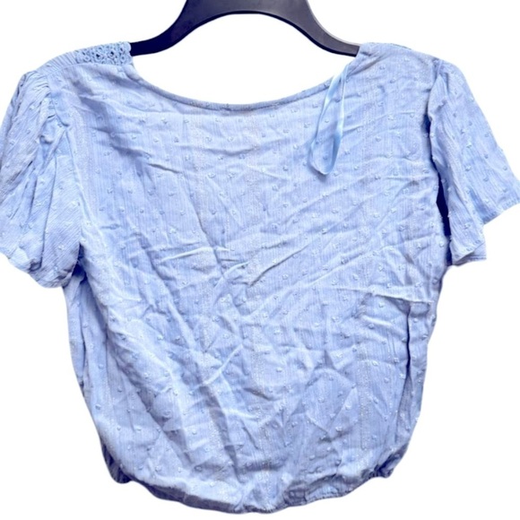 Kingston Grey Juniors' Swiss-Dot Flutter-Sleeve Top, women’s shirt size L, lilac - Picture 8 of 10